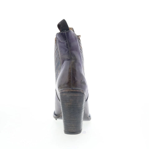 Bed Stu Insight F323002 Womens Purple Leather Slip On Western Boots