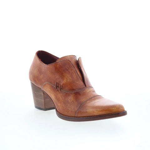 Bed Stu Helen F327007 Womens Brown Leather Slip On Ankle & Booties Boots