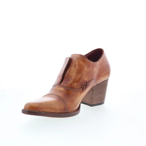 Bed Stu Helen F327007 Womens Brown Leather Slip On Ankle & Booties Boots