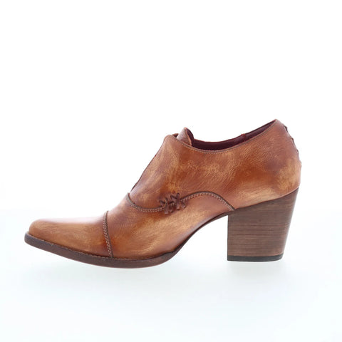 Bed Stu Helen F327007 Womens Brown Leather Slip On Ankle & Booties Boots