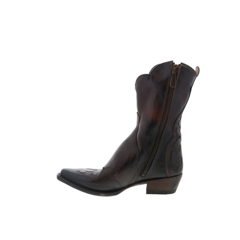Bed Stu Deuce F328041 Womens Black Leather Zipper Western Boots