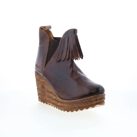 Bed Stu Ravenna F340101 Womens Brown Leather Slip On Western Boots