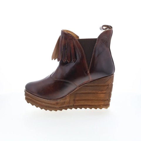 Bed Stu Ravenna F340101 Womens Brown Leather Slip On Western Boots
