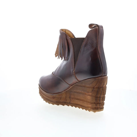 Bed Stu Ravenna F340101 Womens Brown Leather Slip On Western Boots