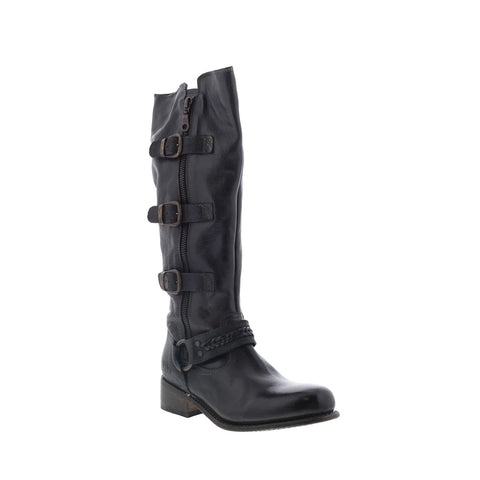 Bed Stu Skyla F378104 Womens Black Leather Zipper Western Boots