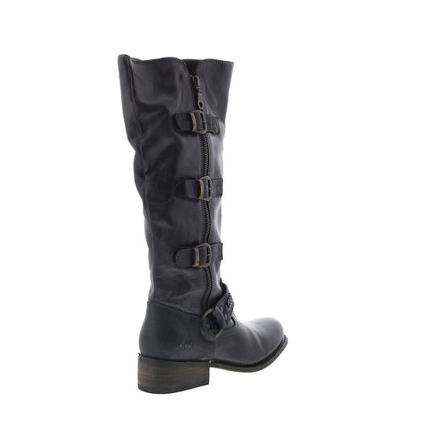 Bed Stu Skyla F378104 Womens Black Leather Zipper Western Boots