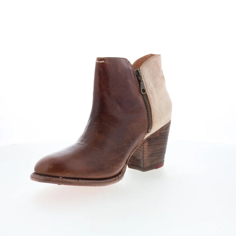 Bed Stu Yell F387002 Womens Brown Leather Zipper Ankle & Booties Boots 
