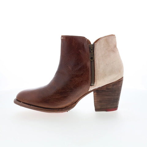 Bed Stu Yell F387002 Womens Brown Leather Zipper Ankle & Booties Boots 
