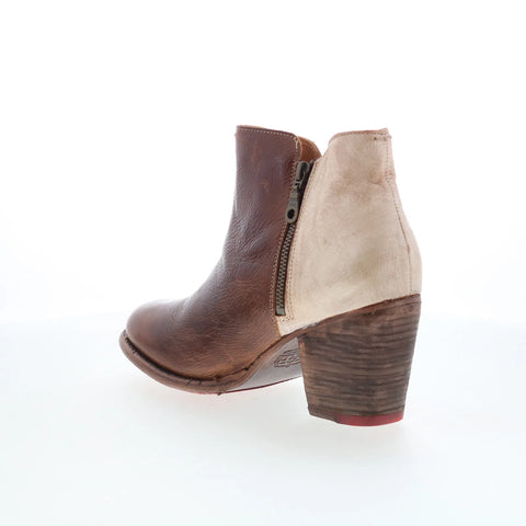 Bed Stu Yell F387002 Womens Brown Leather Zipper Ankle & Booties Boots 