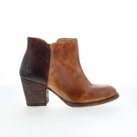 Bed Stu Yell F387002 Womens Brown Leather Zipper Ankle & Booties Boots