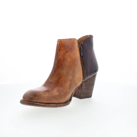 Bed Stu Yell F387002 Womens Brown Leather Zipper Ankle & Booties Boots