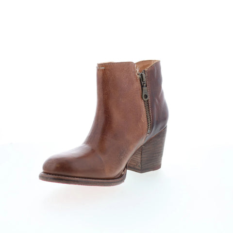 Bed Stu Yell F387002 Womens Brown Leather Zipper Ankle & Booties Boots