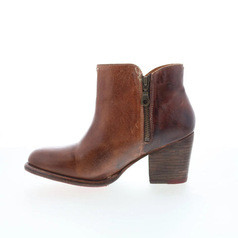 Bed Stu Yell F387002 Womens Brown Leather Zipper Ankle & Booties Boots