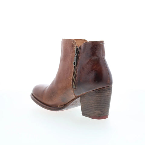 Bed Stu Yell F387002 Womens Brown Leather Zipper Ankle & Booties Boots