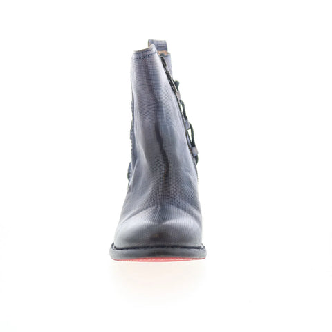 Bed Stu Blaire F387011 Womens Blue Leather Zipper Casual Dress Boots