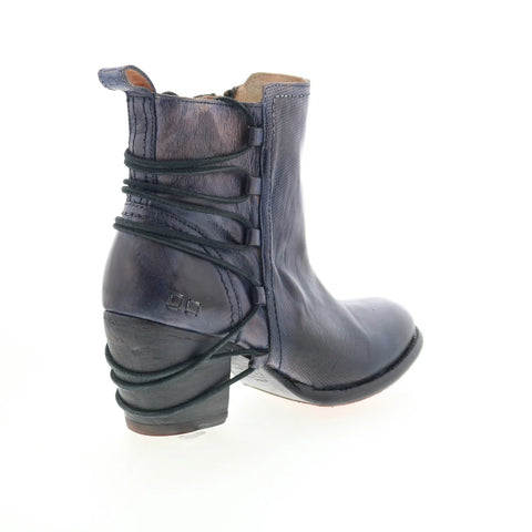 Bed Stu Blaire F387011 Womens Blue Leather Zipper Casual Dress Boots