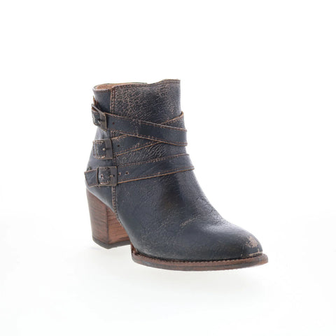 Bed Stu Begin F393001 Womens Black Leather Zipper Western Boots