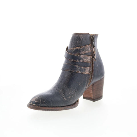 Bed Stu Begin F393001 Womens Black Leather Zipper Western Boots