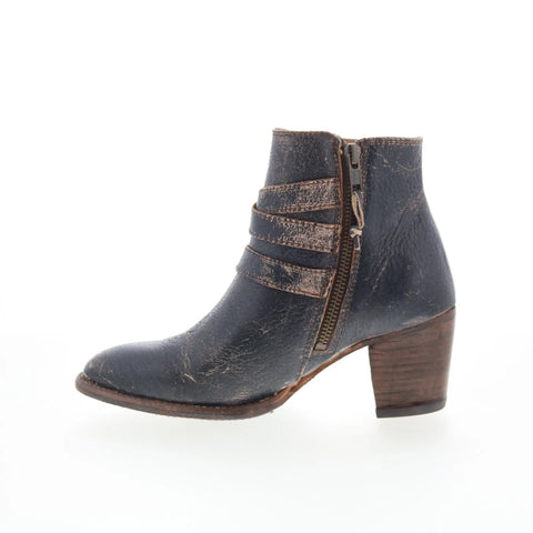 Bed Stu Begin F393001 Womens Black Leather Zipper Western Boots
