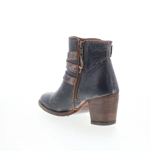 Bed Stu Begin F393001 Womens Black Leather Zipper Western Boots