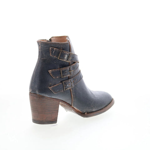 Bed Stu Begin F393001 Womens Black Leather Zipper Western Boots