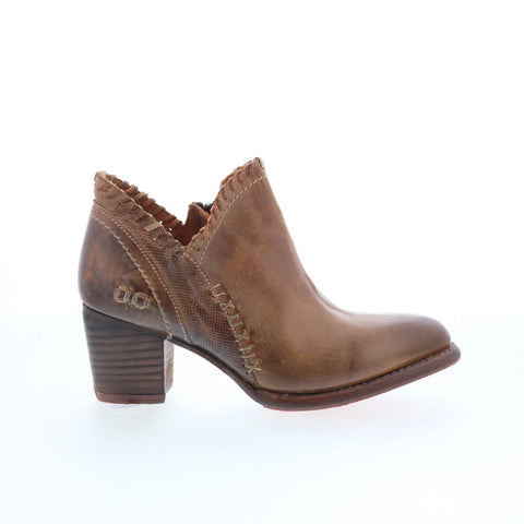 Bed Stu Carla F393009 Womens Brown Leather Zipper Ankle & Booties Boots
