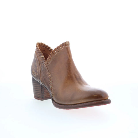 Bed Stu Carla F393009 Womens Brown Leather Zipper Ankle & Booties Boots