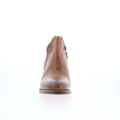 Bed Stu Carla F393009 Womens Brown Leather Zipper Ankle & Booties Boots