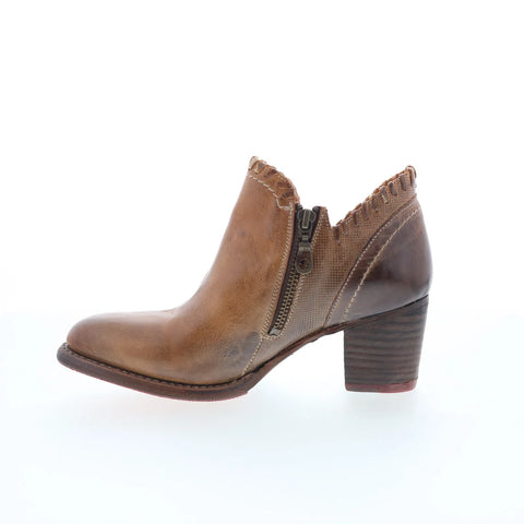 Bed Stu Carla F393009 Womens Brown Leather Zipper Ankle & Booties Boots
