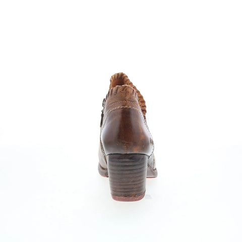 Bed Stu Carla F393009 Womens Brown Leather Zipper Ankle & Booties Boots