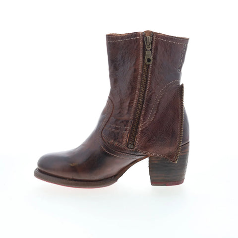 Bed Stu Lissa F393016 Womens Brown Leather Zipper Western Boots