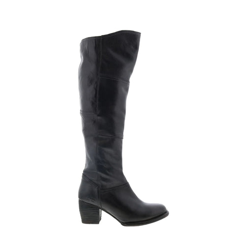 Bed Stu Kennice F393037 Womens Black Leather Zipper Knee High Boots