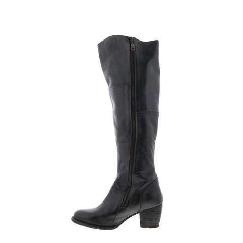 Bed Stu Kennice F393037 Womens Black Leather Zipper Knee High Boots