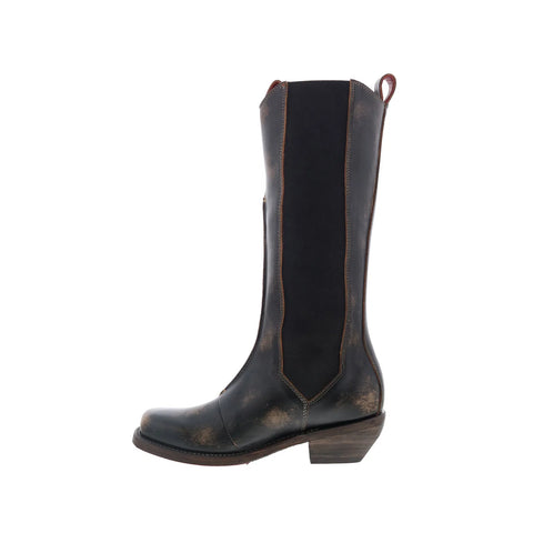 Bed Stu Clarisse F393069 Womens Black Leather Slip On Western Boots
