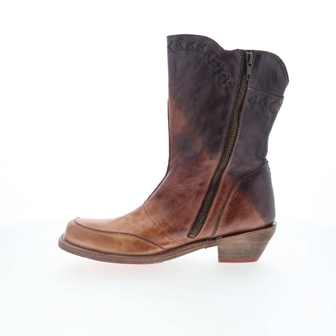 Bed Stu Colleen F393070 Womens Brown Leather Zipper Western Boots