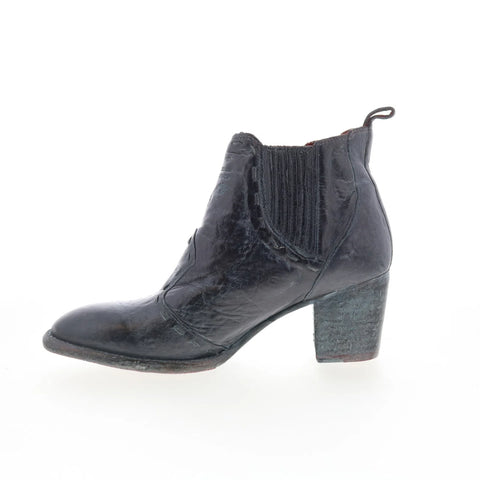 Bed Stu Brie II F393078 Womens Black Leather Slip On Western Boots