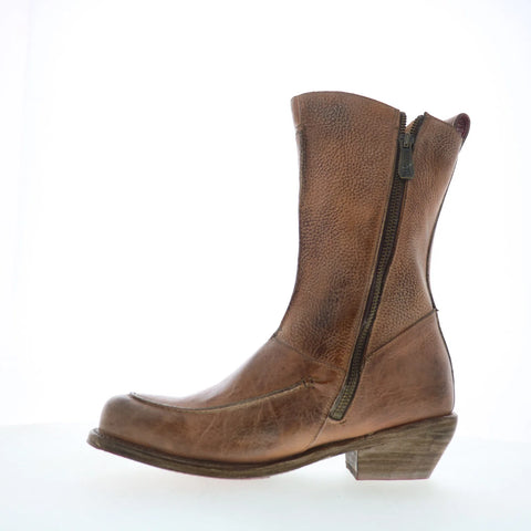 Bed Stu Nivi F393128 Womens Brown Leather Zipper Western Boots