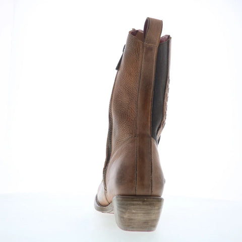 Bed Stu Nivi F393128 Womens Brown Leather Zipper Western Boots