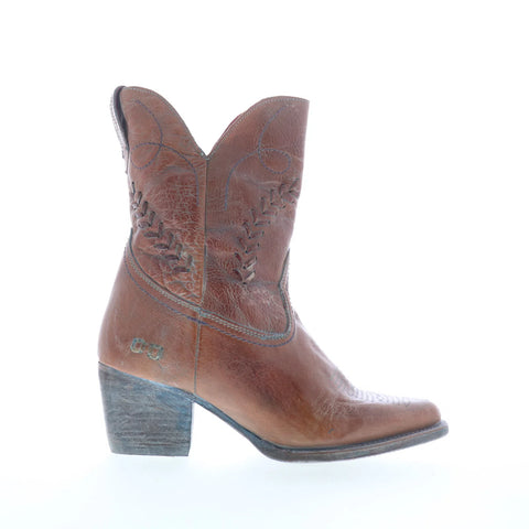 Bed Stu Amanda II F393080 Womens Brown Leather Slip On Western Boots