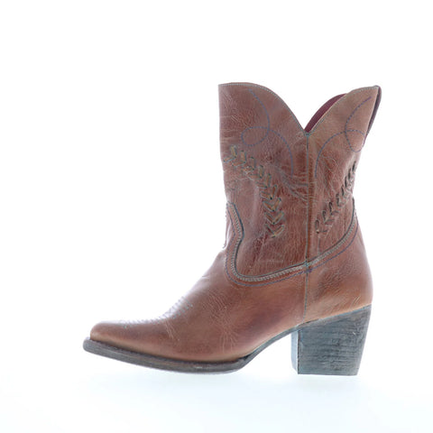 Bed Stu Amanda II F393080 Womens Brown Leather Slip On Western Boots