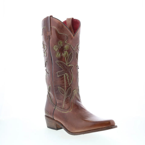 Bed Stu Valencia II F331004 Womens Brown Leather Slip On Western Boots