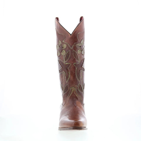 Bed Stu Valencia II F331004 Womens Brown Leather Slip On Western Boots