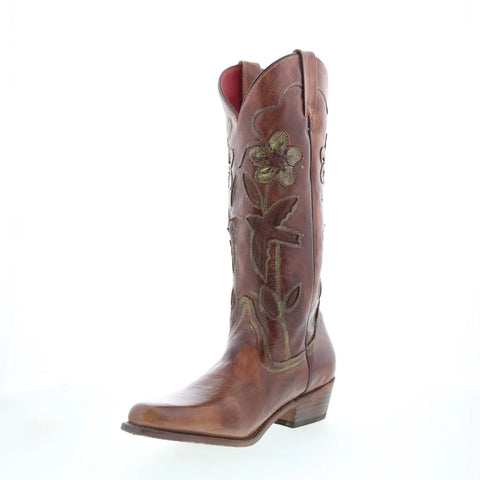 Bed Stu Valencia II F331004 Womens Brown Leather Slip On Western Boots
