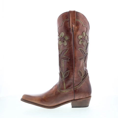 Bed Stu Valencia II F331004 Womens Brown Leather Slip On Western Boots