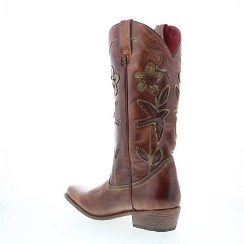 Bed Stu Valencia II F331004 Womens Brown Leather Slip On Western Boots