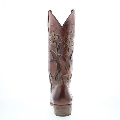 Bed Stu Valencia II F331004 Womens Brown Leather Slip On Western Boots