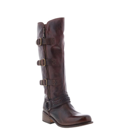 Bed Stu Skyla F378104 Womens Brown Leather Zipper Knee High Boots