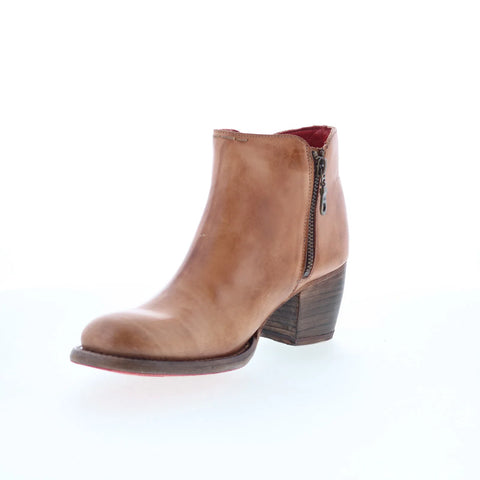 Bed Stu Yell F387002 Womens Brown Leather Zipper Ankle & Booties Boots 