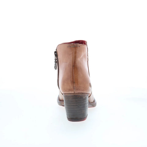Bed Stu Yell F387002 Womens Brown Leather Zipper Ankle & Booties Boots 