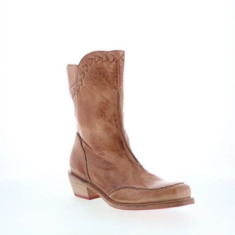 Bed Stu Colleen F393070 Womens Brown Leather Zipper Western Boots